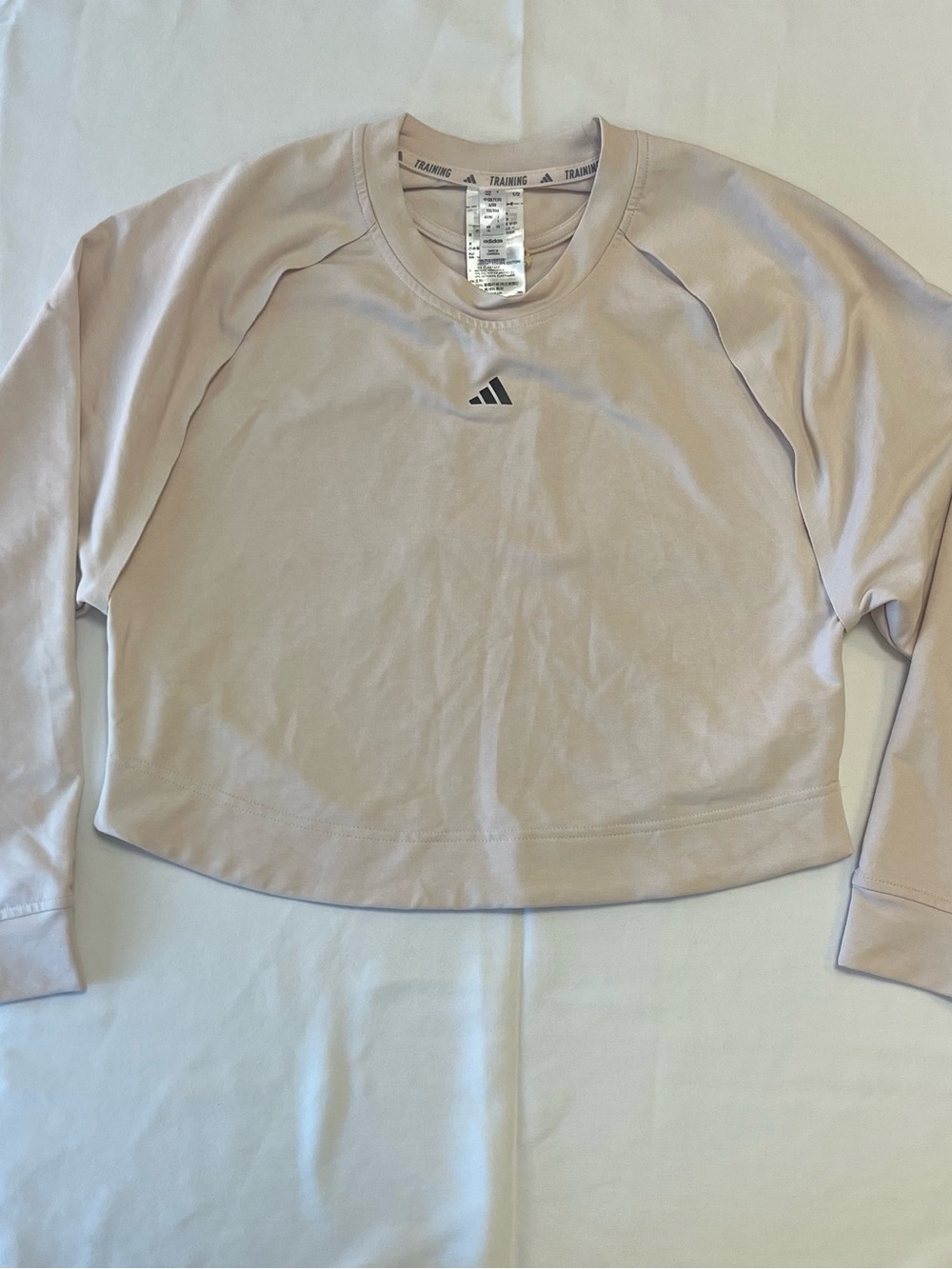 adidas Pale Pink Long Sleeve Crop Training Top